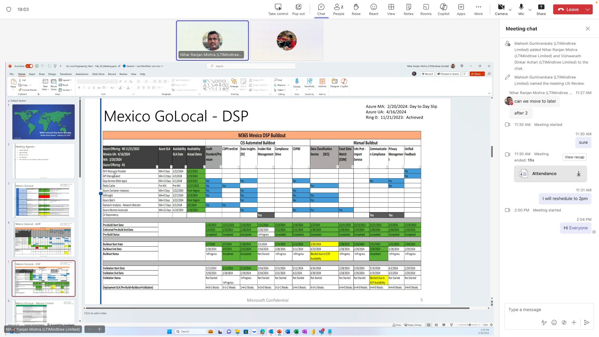 DSP tracked in Excel