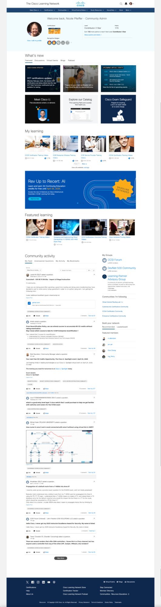 Old CLN authenticated homepage